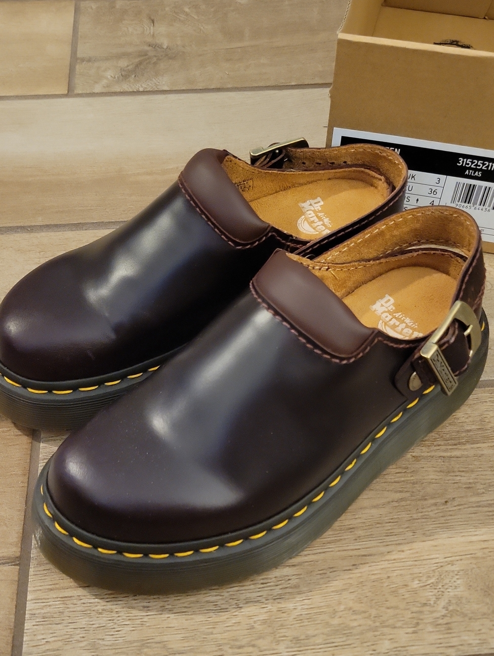 Dr. Martens Laketen Brown Leather Buckle Clog - Classic Comfort